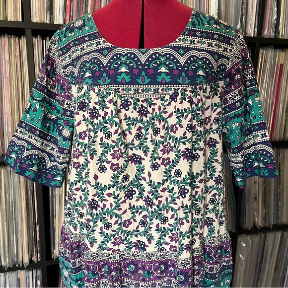 Vermont donuts stealie phish upcycled cotton L hippie 90s mandala SYF 🩵⭕️💜♻️ - Picture 7 of 10